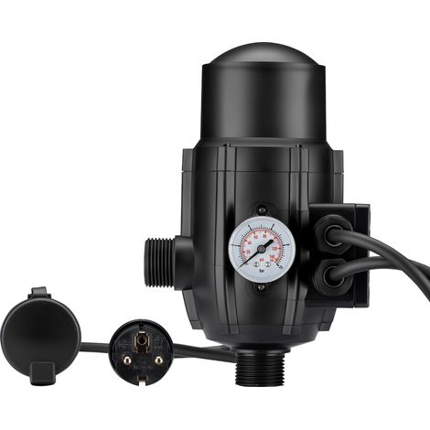 Wiltec Druckschalter mit Kabel SKD-2D 230V bis 3 bar, Druckwächter mit Trockenlaufschutz für Hauswasserwerke und Pumpen, zuverlässige Pumpensteuerung