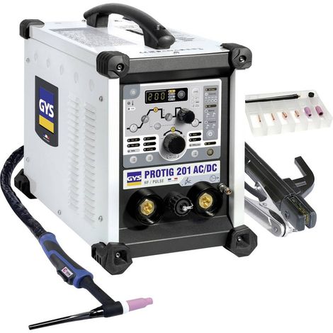 Impianto di saldatura TIG PROTIG 201 AC/DC HF FV con accessori 10 - 200 A gas