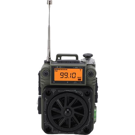 Radio FM AM SW à large bande rechargeable multifonctionnelle Bluetooth pour la maison, la voiture et les voyages (vert) (1/5)