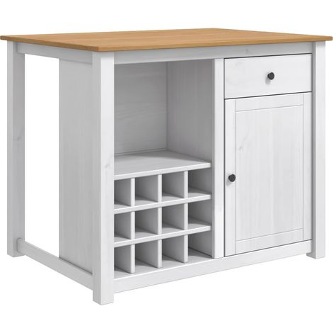 Küchentrolley PANAMA 2 pcs Weiß und Honigwachs 112 x 77 x 90 cm vidaXL