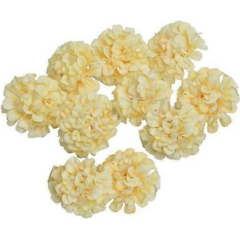 10 têtes de fleurs artificielles d'hortensia, accessoires de bricolage pour la décoration intérieurejaune (1/5)