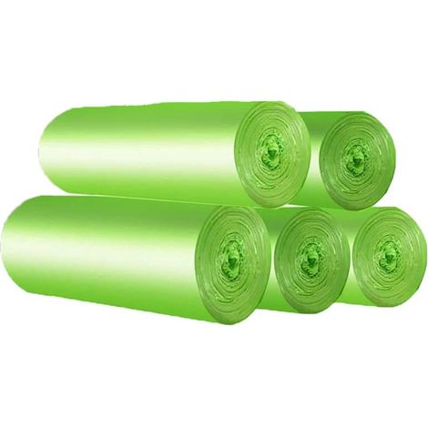 Sacs à ordures non déchiquetables, sacs à ordures alimentaires de cuisine, 100% compostable et biodégradable amidon de maïs sacs à ordures 30 litres (100pcs) (1/5)