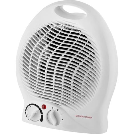 Radiateur soufflant thermostatique, chauffage d'appoint. Deux réglages de température et protection contre la surchauffe. Blanc. (1/5)