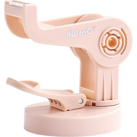 Distributeur ruban bureau 20mm type ventouse – Structure rotation inférieure coupeur scellage boîtes emballage colis rouleau fournitures bureau maison DIY rose (1/5)