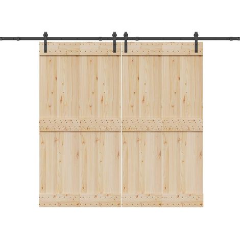 Schiebetürbeschlag-Set 305 cm Stahl Schwarz