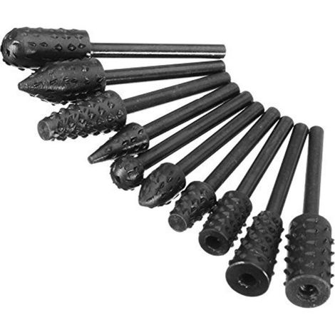 10 Pièces 1/8'' Tige De Forage De Fichier Rotatif Bits De Coupe De Fichier Rotatif Râpe Rotative Ensemble Outil De Travail Du Bois (1/4)