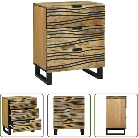Holz Nachttisch - Nachttisch Braun 50 x 33 x 62 cm Massivholz Akazie (1/5)