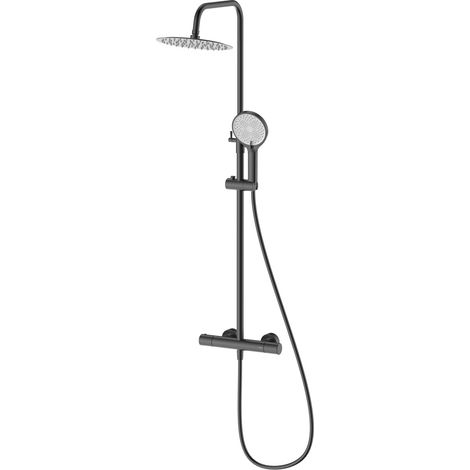 Avapax  Douche effet pluie - Argent - Thermostatique - Blocage 38°C - Douche en acier inoxydable (1/2)
