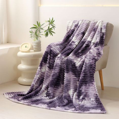 Plaid Fleece - 70 x 100 cm - Bureau Intérieur - Violet - 1 Pièce (1/5)