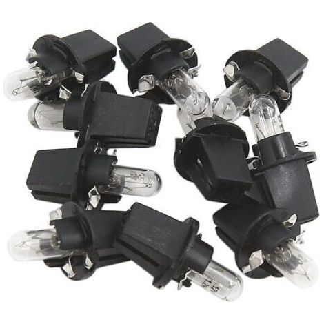 10 bombillas T5 de 12 V CC y 1,2 W de color amarillo brillante para salpicadero de coche