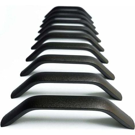 Ulisem10 Poignées de Porte de 192mm - Boutons de Tiroir Modernes en Noir pour Meubles, Armoires (1/4)