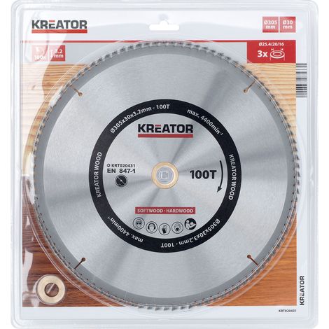Kreissägeblatt kreator krt020431 305 mm 100 Zähne (1/3)