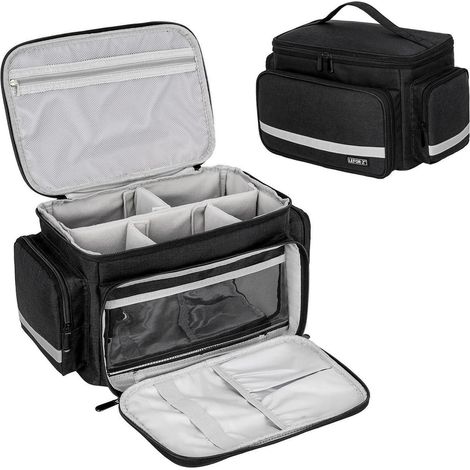 Trousse de premiers secours avec séparateur, trousse de voyage pour soins médicaux, noir