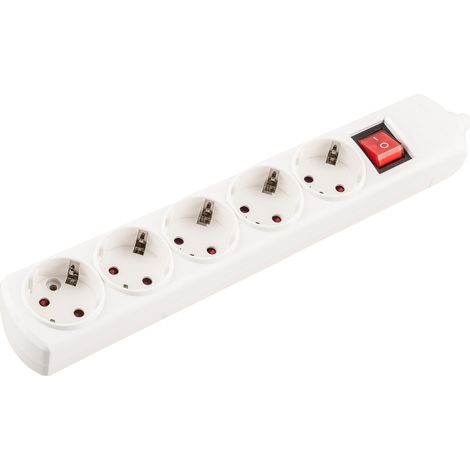 Base múltiple enchufes blanca onlex t/t interruptor sin cable 5 tomas (1/2)