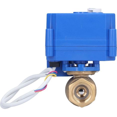 Motorisiertes Kugelventil aus Messing für gerade Rohrleitungen mit Schaltanzeige, BSP DN15, DC 12 V