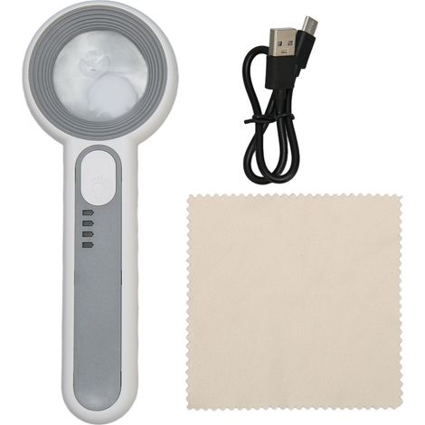 11-fache Handlupe mit Touch-Taste, wiederaufladbar, 3 LED-Beleuchtungsstufen zum Lesen und für präzises Arbeiten (1/5)