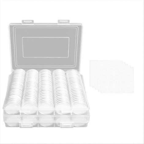 Etui mit 240 runden 30-mm-Münzkapseln, transparente Schutzhüllen für Numismatiker, sichere Aufbewahrung für Sammler (1/5)