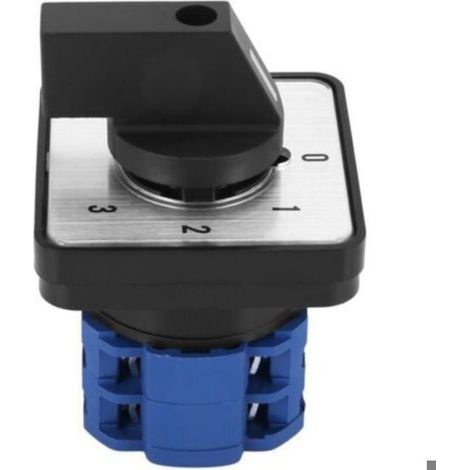 Commutateur rotatif 660V 20A – 4 pôles 2 positions – Pour moteur asynchrone et contrôle de vitesse – Bleu (1/4)