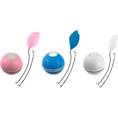 Jouet pour Chat Interactives Balles pour Chats avec Lumières LED, Balle Chat Automatique Jouets Interactif pour Chats, Auto-Rotative à 360 Degrés,Chargement USB,pour Animaux Chien Chatons, Bleu