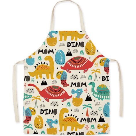 Grembiule in lino con stampa a cartoni animati, ideale per la cucina e la casa. Grembiule resistente e di alta qualità. Un capo d'abbigliamento da lavoro elegante per la cucina e la casa. (1/5)