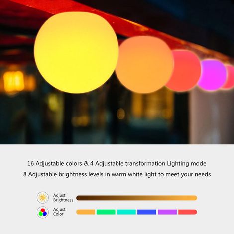 Boule lumineuse LED rechargeable, lampe décorative de chambre avec télécommande, idéale pour Noël et Halloween. (1/5)