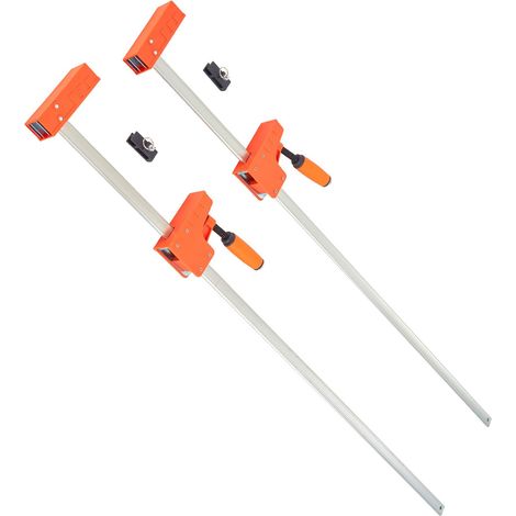 Serre-joints parallèles 127 cm, lot de 2, capacité 499 kg, pression uniforme, plastique haute résistance et acier carbone, pour bois et métal. (1/5)