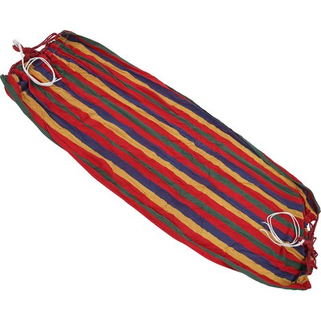 Hamac de Voyage Compact et Résistant pour Randonnée, Supporte 250kg, Design à Rayures Rouges (1/5)