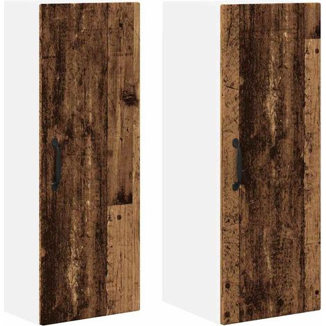 Meuble mural de cuisine,Armoire de cuisine 2 pcs Bois Ancien 30 x 31 x 80 cm CFW12065 (1/5)