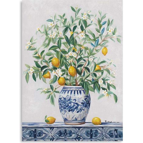 Domo Mea Dipinto Decorativo su Tela - Limoni - 50 x 70 cm (1/4)