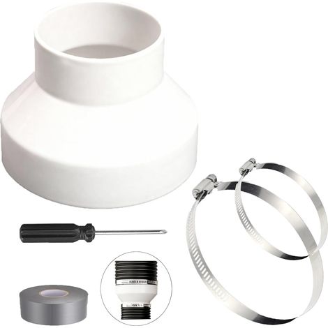 Réducteur de Conduit 150mm à 100mm, Adaptateur de Ventilation Rond en ABS avec 2 Colliers Acier Inoxydable, Réduction de Ventilation pour Hottes de Climatiseur Mobile ou Extracteur d’Air (1/5)