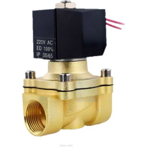 1 électrovanne 220 V CA, laiton, DN20, 3/4''G, normalement fermée, pour eau air diesel gazole (1/5)