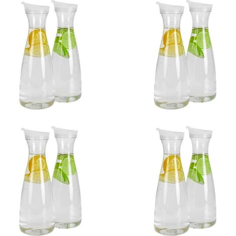 8 pièces 1.6L plastique eau Carafes avec blanc Flip Tab Lids- Food Grade & Recyclable Shatterproof Pitchers, Juice Jar (1/5)