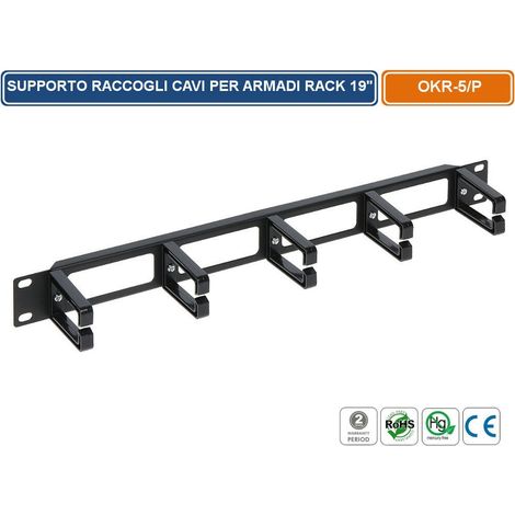 SUPPORTO RACCOGLI CAVI PER ARMADIO RACK 19" 1U