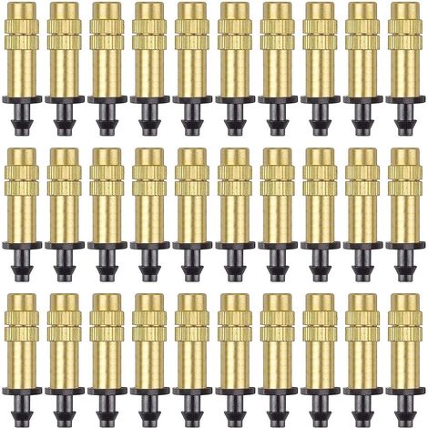 30 Pieces Ajustable Copper Fogging Sprinklers Drip Irrigation Sprinklers Fogging Micro Sprinklers Cooling Garden Greenhouse Vegetables (1/4)