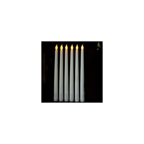 Bougies LED Bougies coniques, Bougies sans flamme, Bougies à piles, Bougies longues LED Lot de 6 (1/4)