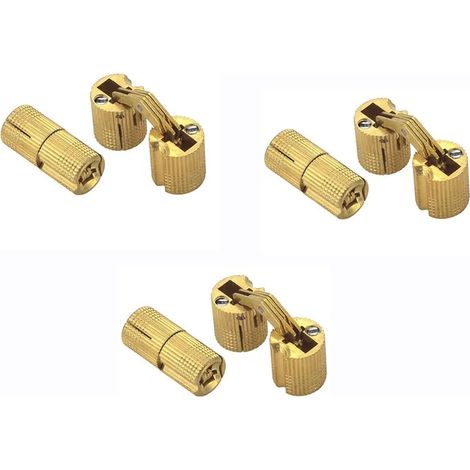 6 Pcs Charnières Cylindriques En Laiton, Caché Charnière Invisible Tonneau Pour Diy Porte En Bois Armoire Caravane, 24 Mm