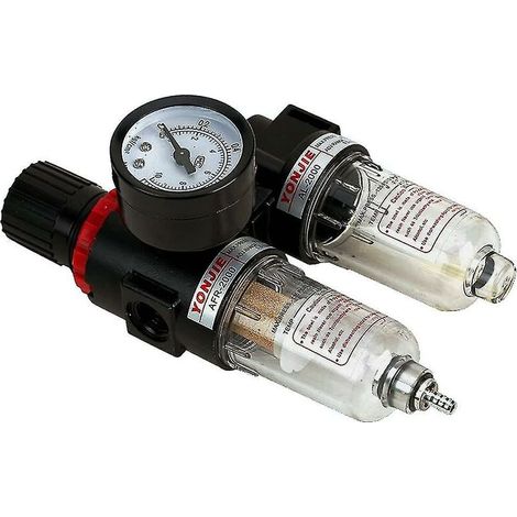 Réducteur de pression avec manomètre Maintenance Einheit1/4 Air comprimé séparateur d'eau régulateur de pression (1/4)