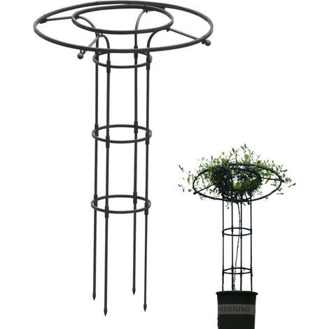 Tuteur pour plantes grimpantes en acier 120 cm – Treillis parapluie durable – Support pour rosiers et clématites – Installation rapide (1/5)