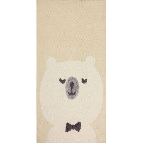 Kinderteppich SIMAU Beige 80 x 150 cm Baumwolle