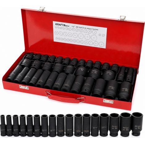 Set di bussole a impatto da 1/2", 35 pezzi  Kraft&Dele (1/5)