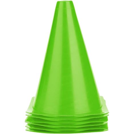Lot de 6 cônes d'entraînement de football de 18 cm, barrières en plastique vertes, accessoires de marquage pour sport (1/5)