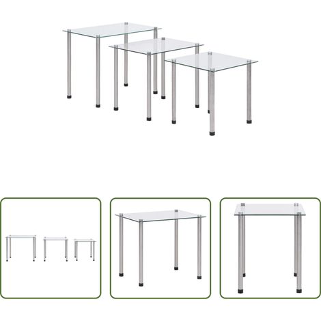 Hartglas -  Satztische 3-tlg. Transparent Hartglas (1/5)