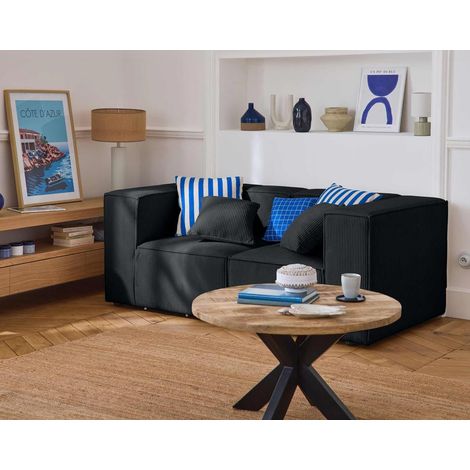 Arty - 2-sitzer modulares sofa - cord - schwarz