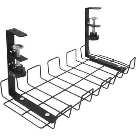 Organiseur De Câbles Sous Bureau - Support Multifonction Pour Multiprise Et Fils - Noir - 1 Pièce (1/2)