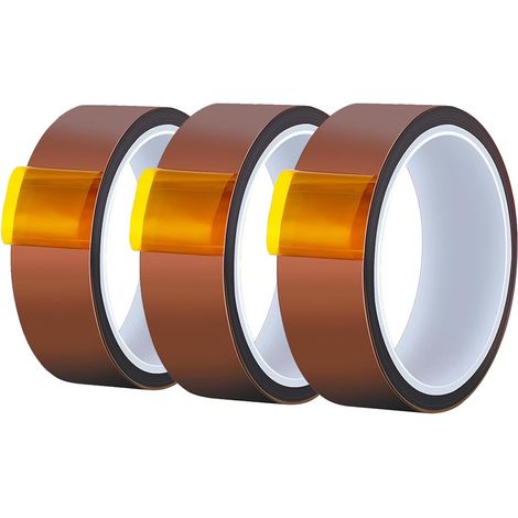 3 rouleaux de ruban adhésif haute température, 30 mm x 50 m, ruban de sublimation pour presse à chaud, ruban de transfert thermique sans résidus. (3 cm x 50 m, 3 pièces) (1/5)