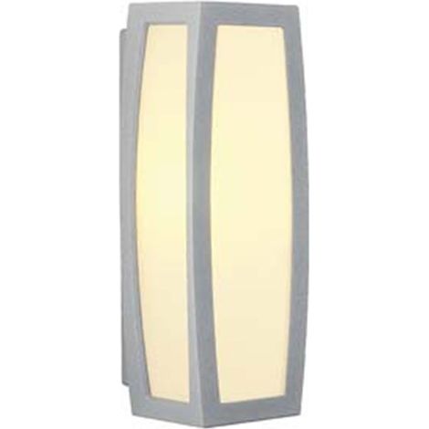 Applique exterieure alu grise 380x140x135mm diffuseur opale culot E27 pour lampe 25W max (non incl) IK02 IP54 MERIDIAN BOX (1/5)