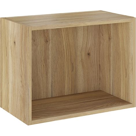 Etagère cube murale, meuble étagère coloris chêne Mauvella - Longueur 50,50 x profondeur 27,90 x hauteur 38 cm (1/3)