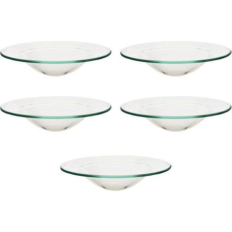 5 coupelles en verre - Pour parfum d'ambiance - Verre - Rond - 11,8cm diamètre