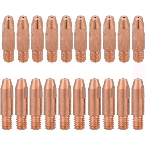 20 Pièces Conseil de Contact 0.8mm M6 Embout de Contact en Cuivre Buse de Tube Contact M6 pour Chalumeau 24KD MIG/MAG(0.8mm) (1/5)