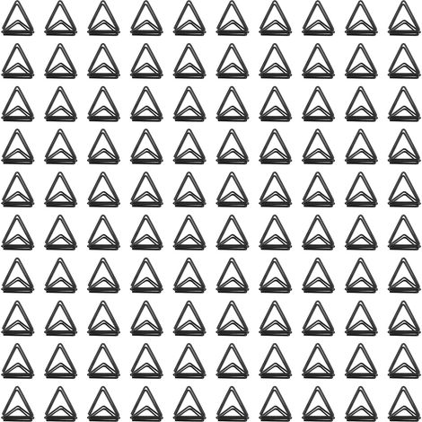 100 Pinces à Papier Triangulaires Métal Résistant à la Rouille, Trombones en Forme de Triangle pour Mémos, Documents et Papiers (1/5)